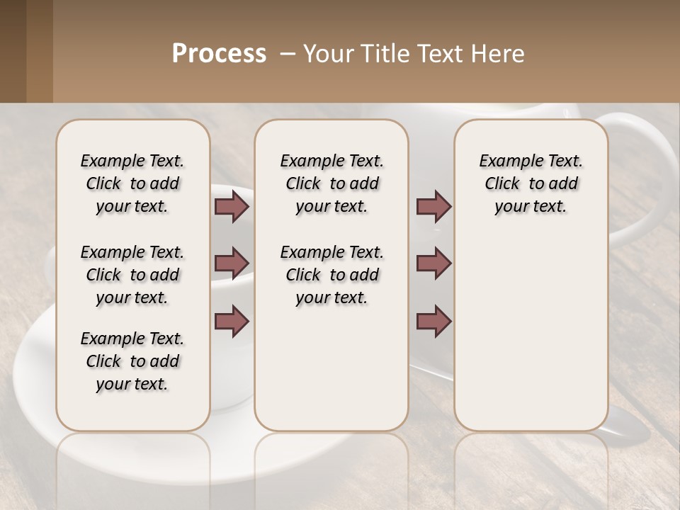 A Cup Of Coffee And A Spoon On A Wooden Table PowerPoint Template