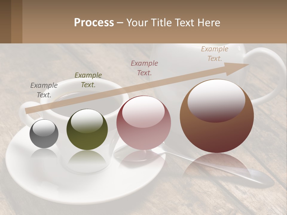 A Cup Of Coffee And A Spoon On A Wooden Table PowerPoint Template