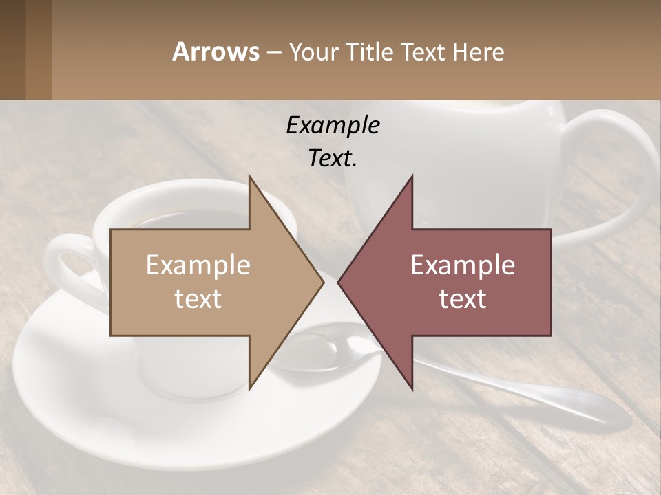A Cup Of Coffee And A Spoon On A Wooden Table PowerPoint Template