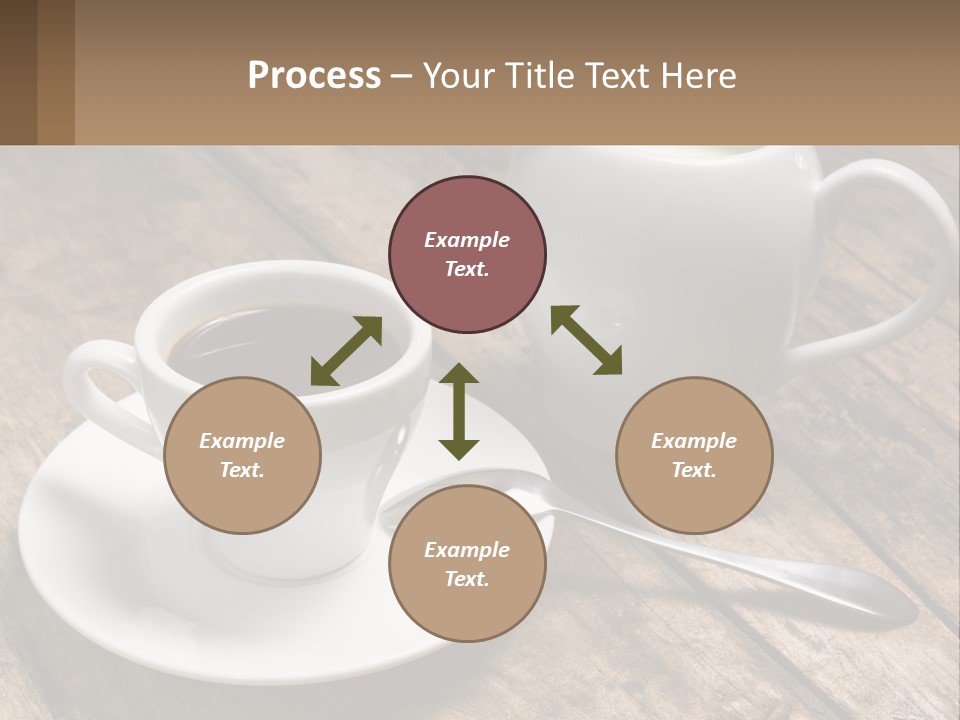 A Cup Of Coffee And A Spoon On A Wooden Table PowerPoint Template