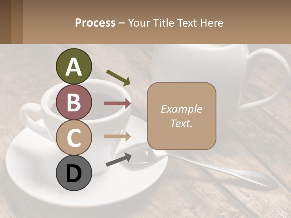 A Cup Of Coffee And A Spoon On A Wooden Table PowerPoint Template