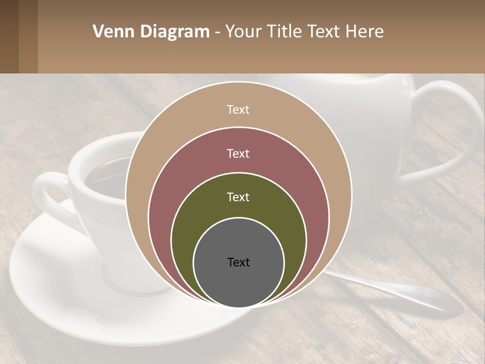 A Cup Of Coffee And A Spoon On A Wooden Table PowerPoint Template