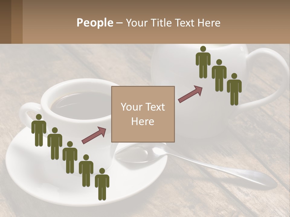 A Cup Of Coffee And A Spoon On A Wooden Table PowerPoint Template