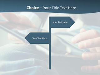 A Person Holding A Cell Phone In Their Hands PowerPoint Template