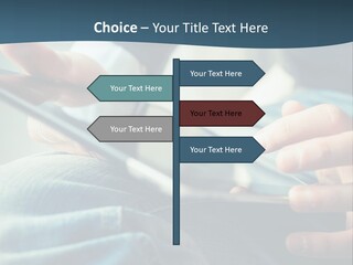 A Person Holding A Cell Phone In Their Hands PowerPoint Template