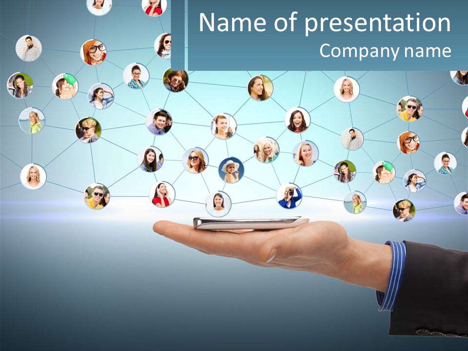 A Person Holding A Cell Phone In Their Hand PowerPoint Template