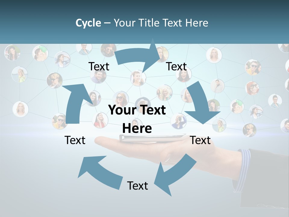 A Person Holding A Cell Phone In Their Hand PowerPoint Template