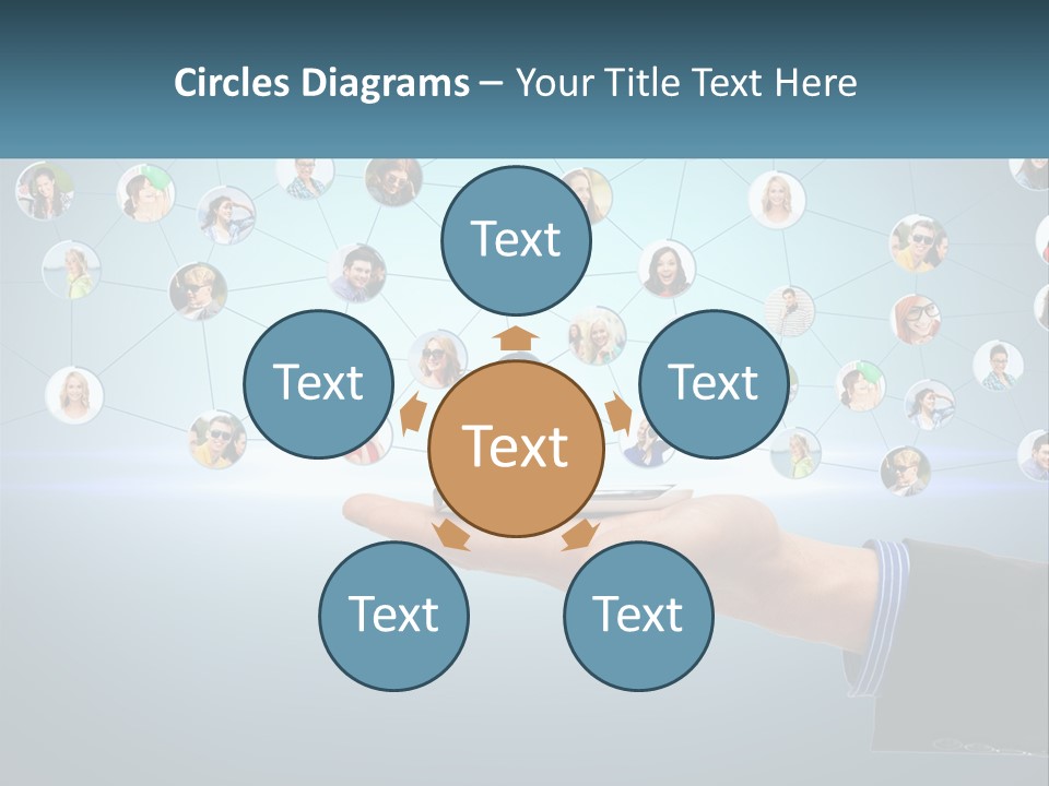 A Person Holding A Cell Phone In Their Hand PowerPoint Template