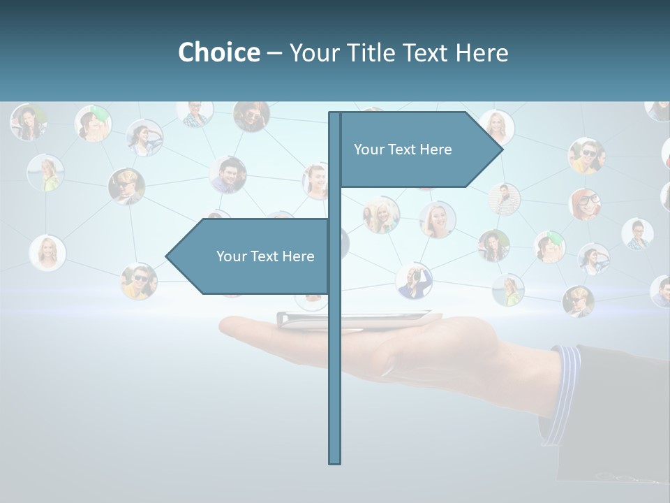 A Person Holding A Cell Phone In Their Hand PowerPoint Template