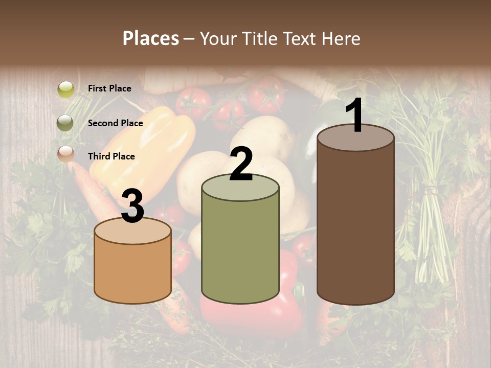 A Bunch Of Vegetables On A Wooden Table PowerPoint Template