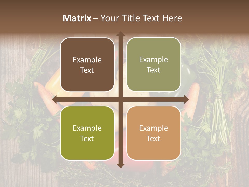 A Bunch Of Vegetables On A Wooden Table PowerPoint Template