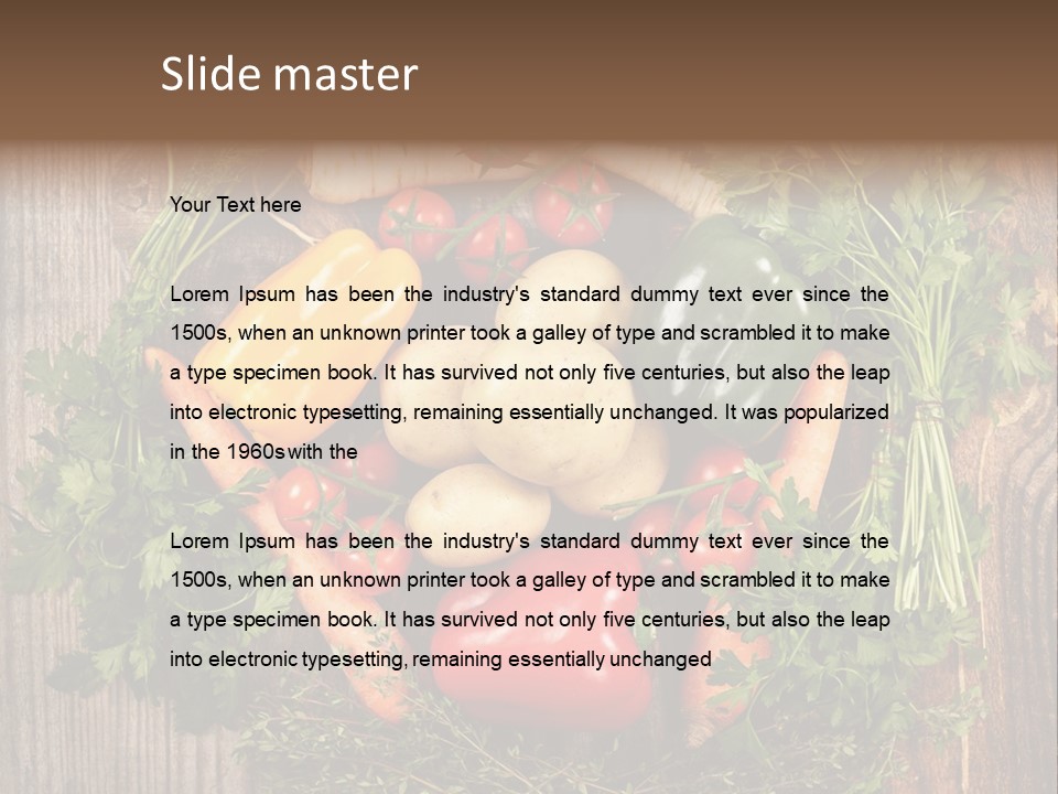 A Bunch Of Vegetables On A Wooden Table PowerPoint Template