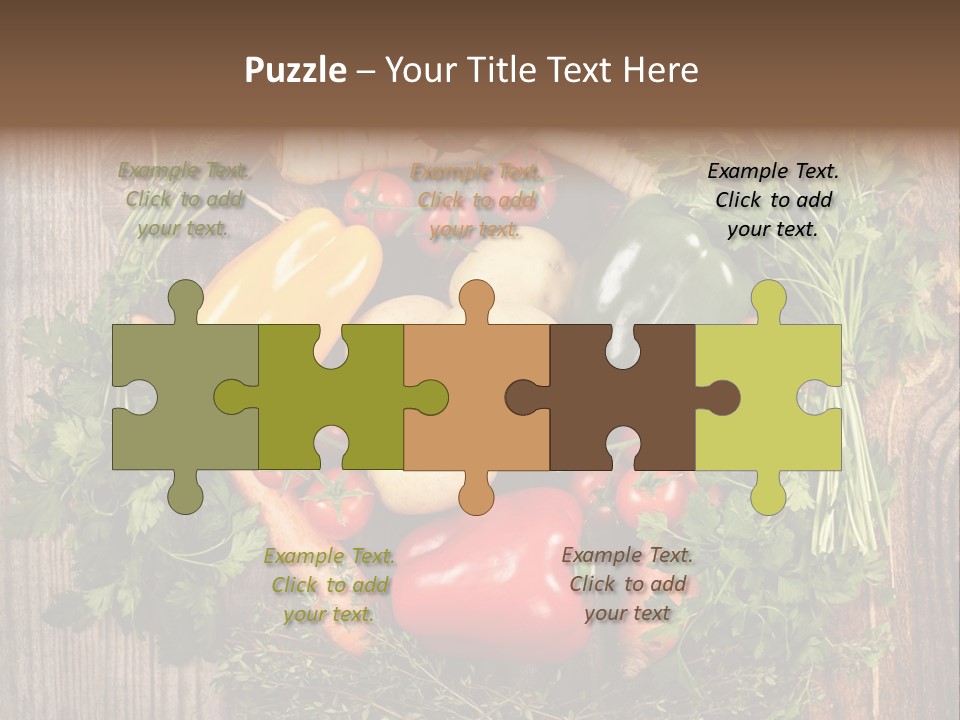 A Bunch Of Vegetables On A Wooden Table PowerPoint Template