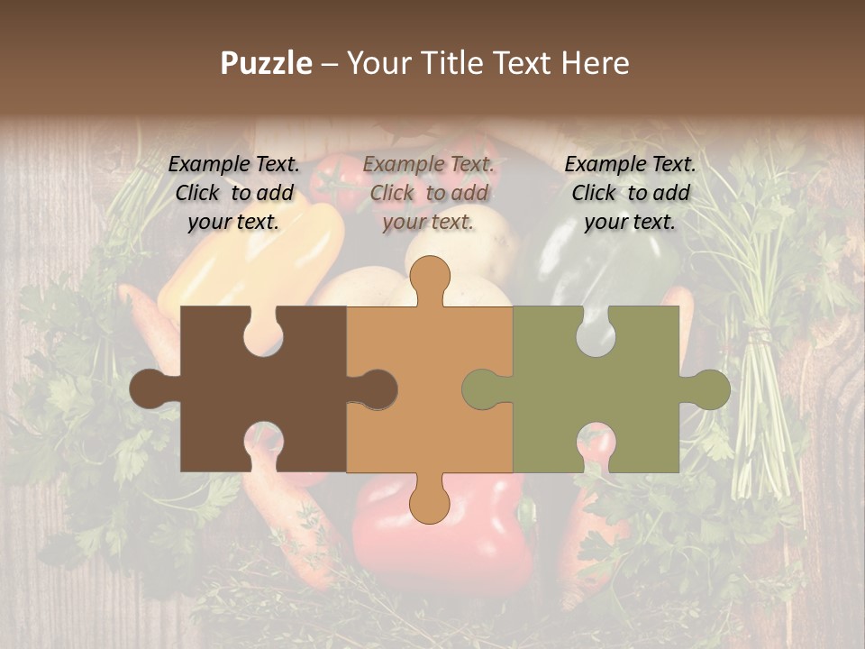 A Bunch Of Vegetables On A Wooden Table PowerPoint Template