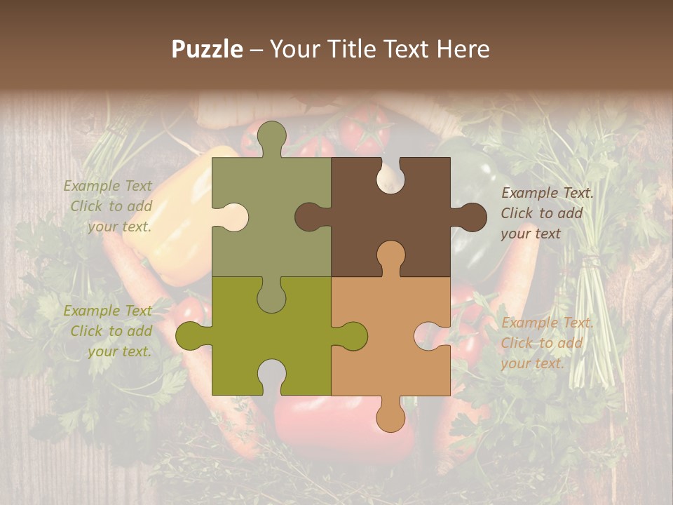 A Bunch Of Vegetables On A Wooden Table PowerPoint Template