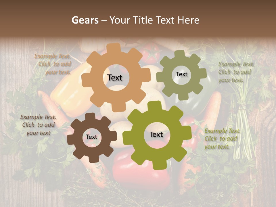 A Bunch Of Vegetables On A Wooden Table PowerPoint Template