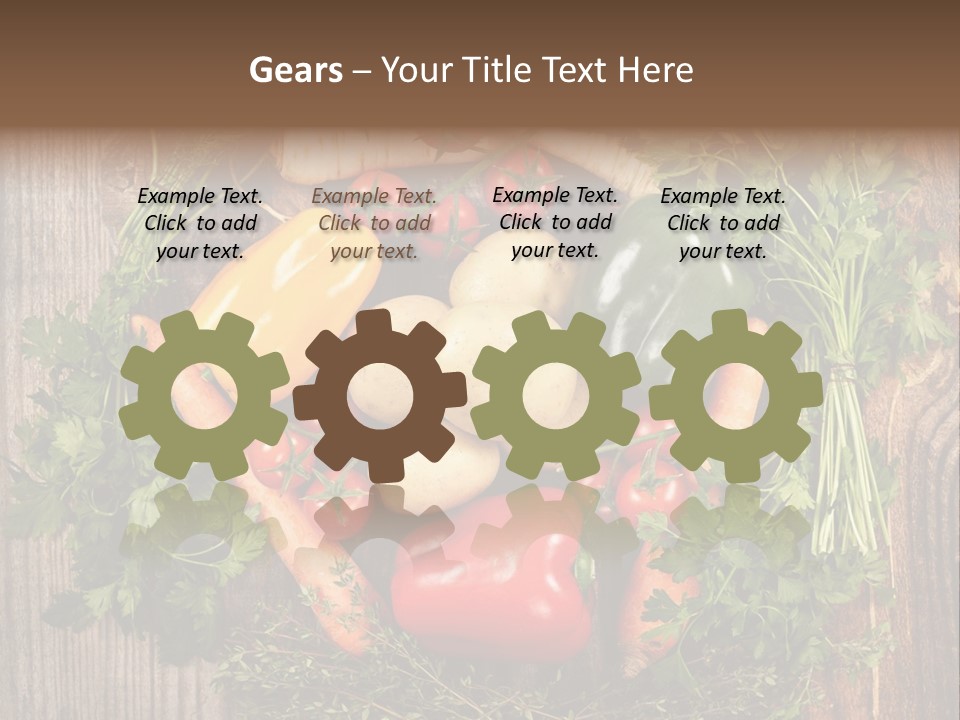 A Bunch Of Vegetables On A Wooden Table PowerPoint Template