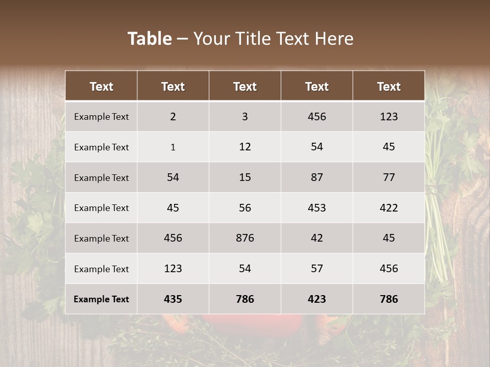 A Bunch Of Vegetables On A Wooden Table PowerPoint Template
