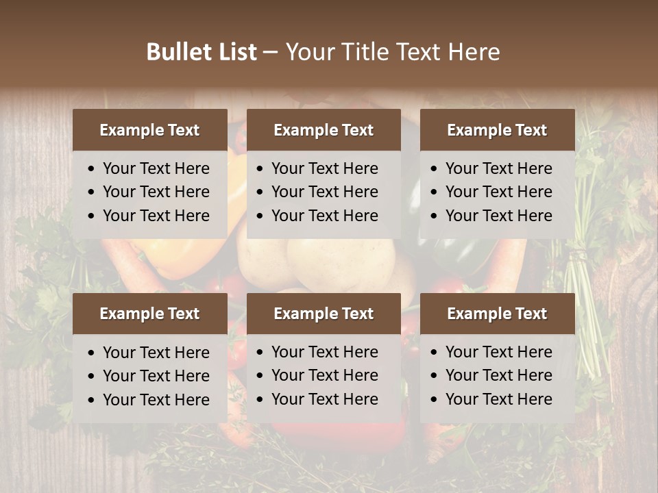 A Bunch Of Vegetables On A Wooden Table PowerPoint Template