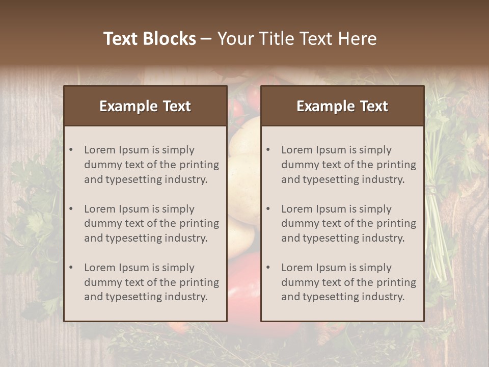 A Bunch Of Vegetables On A Wooden Table PowerPoint Template