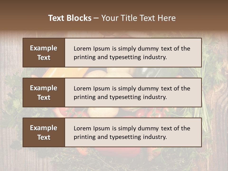 A Bunch Of Vegetables On A Wooden Table PowerPoint Template