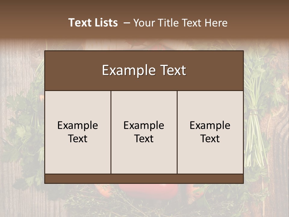 A Bunch Of Vegetables On A Wooden Table PowerPoint Template