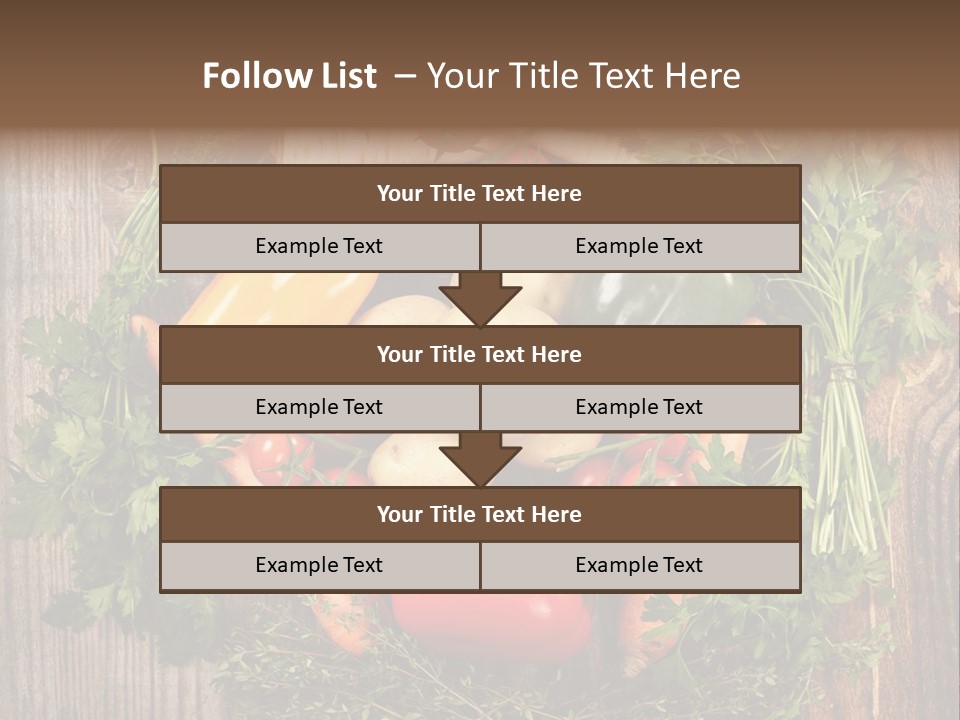 A Bunch Of Vegetables On A Wooden Table PowerPoint Template