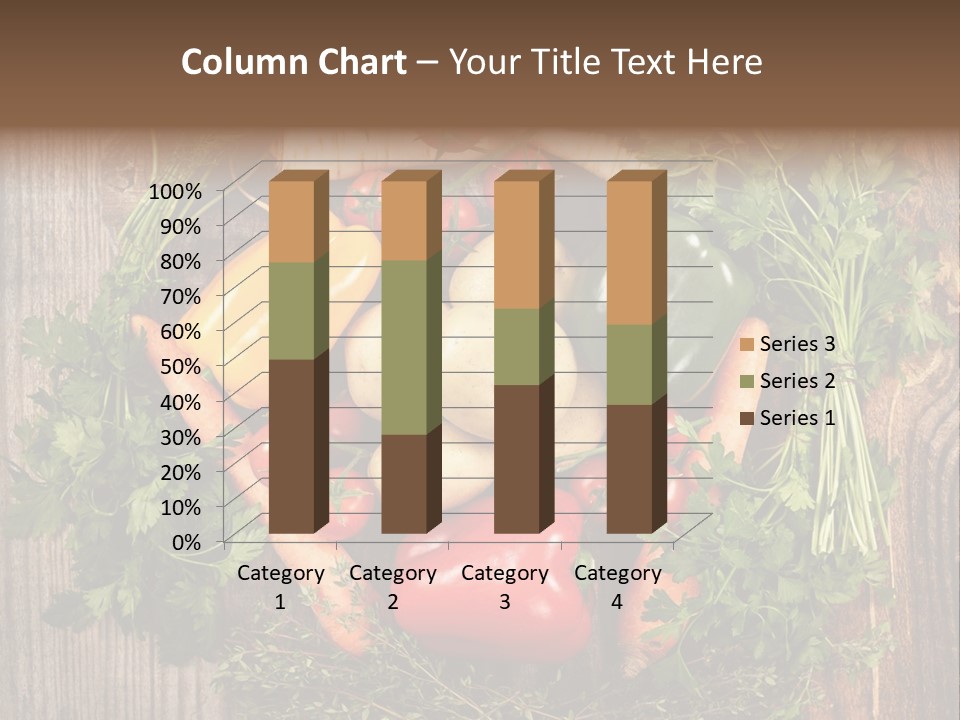 A Bunch Of Vegetables On A Wooden Table PowerPoint Template
