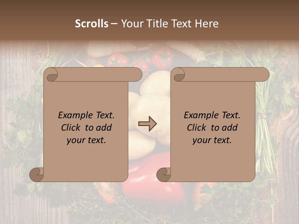 A Bunch Of Vegetables On A Wooden Table PowerPoint Template