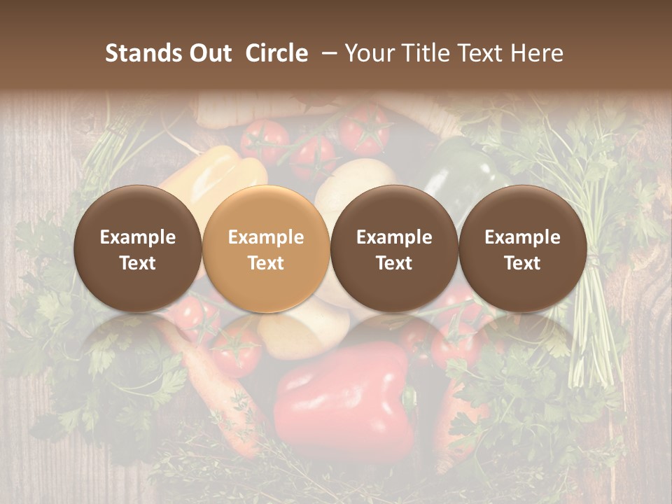 A Bunch Of Vegetables On A Wooden Table PowerPoint Template