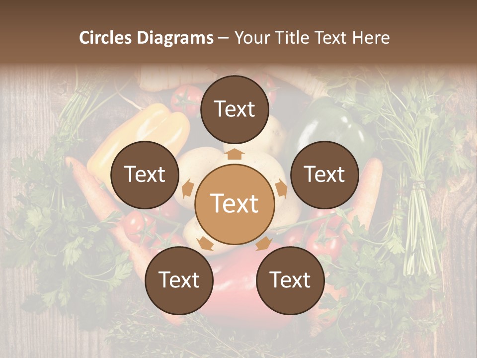 A Bunch Of Vegetables On A Wooden Table PowerPoint Template