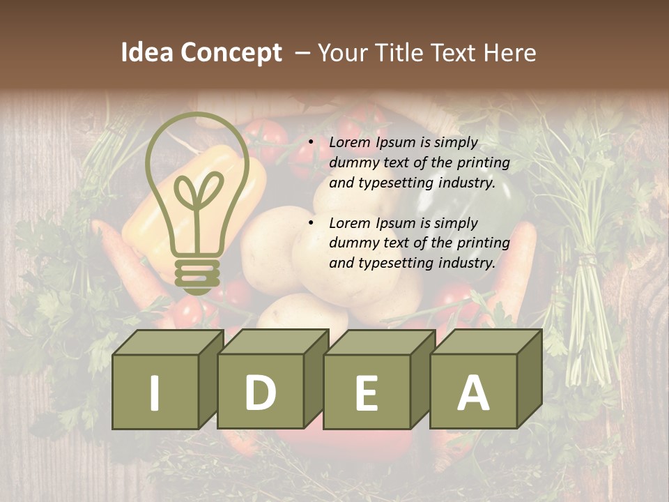 A Bunch Of Vegetables On A Wooden Table PowerPoint Template