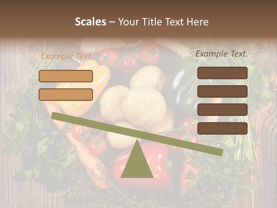 A Bunch Of Vegetables On A Wooden Table PowerPoint Template