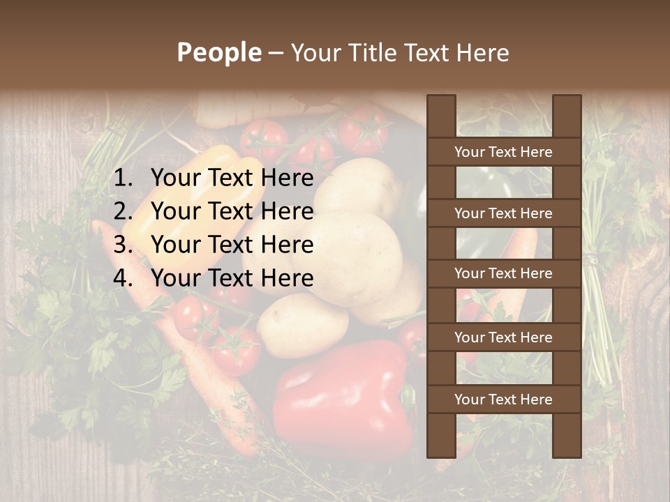 A Bunch Of Vegetables On A Wooden Table PowerPoint Template