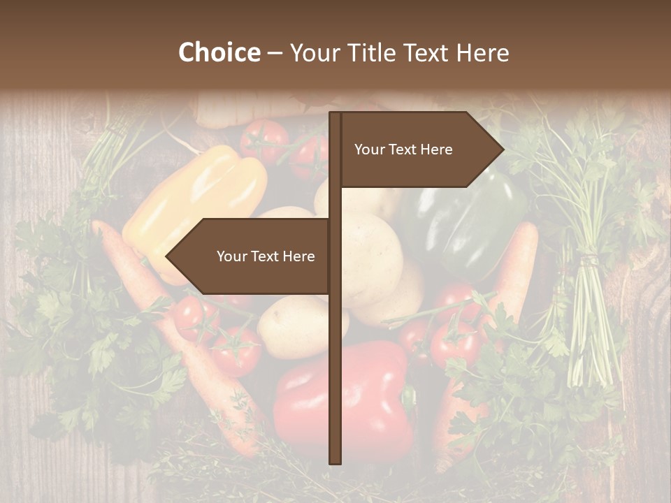 A Bunch Of Vegetables On A Wooden Table PowerPoint Template