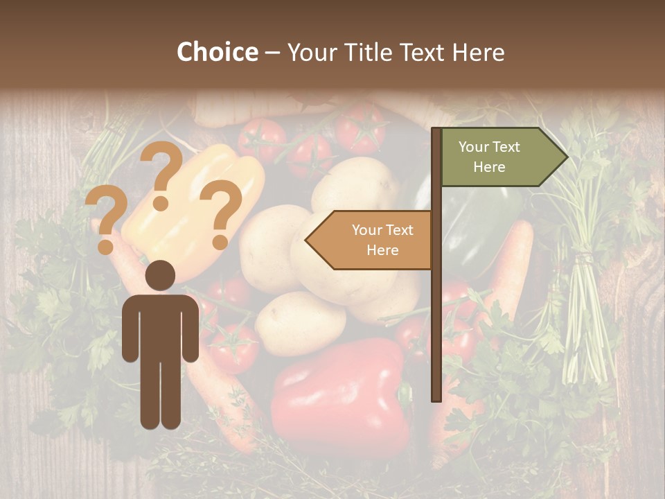 A Bunch Of Vegetables On A Wooden Table PowerPoint Template