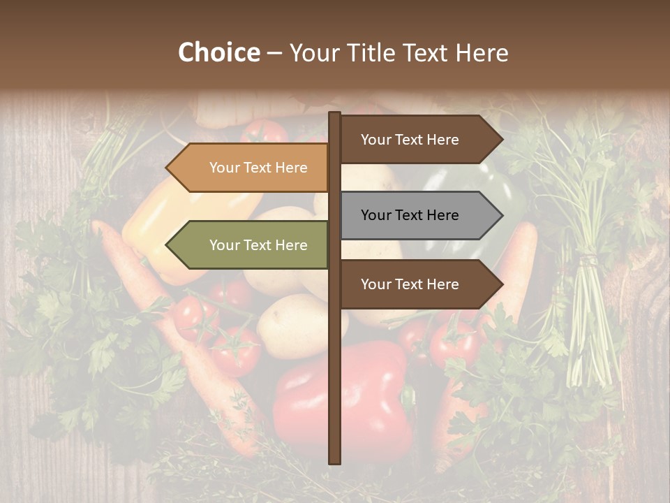 A Bunch Of Vegetables On A Wooden Table PowerPoint Template