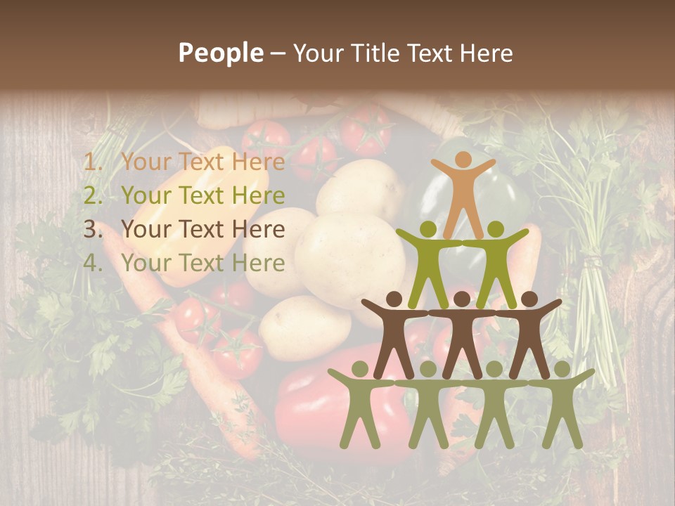 A Bunch Of Vegetables On A Wooden Table PowerPoint Template
