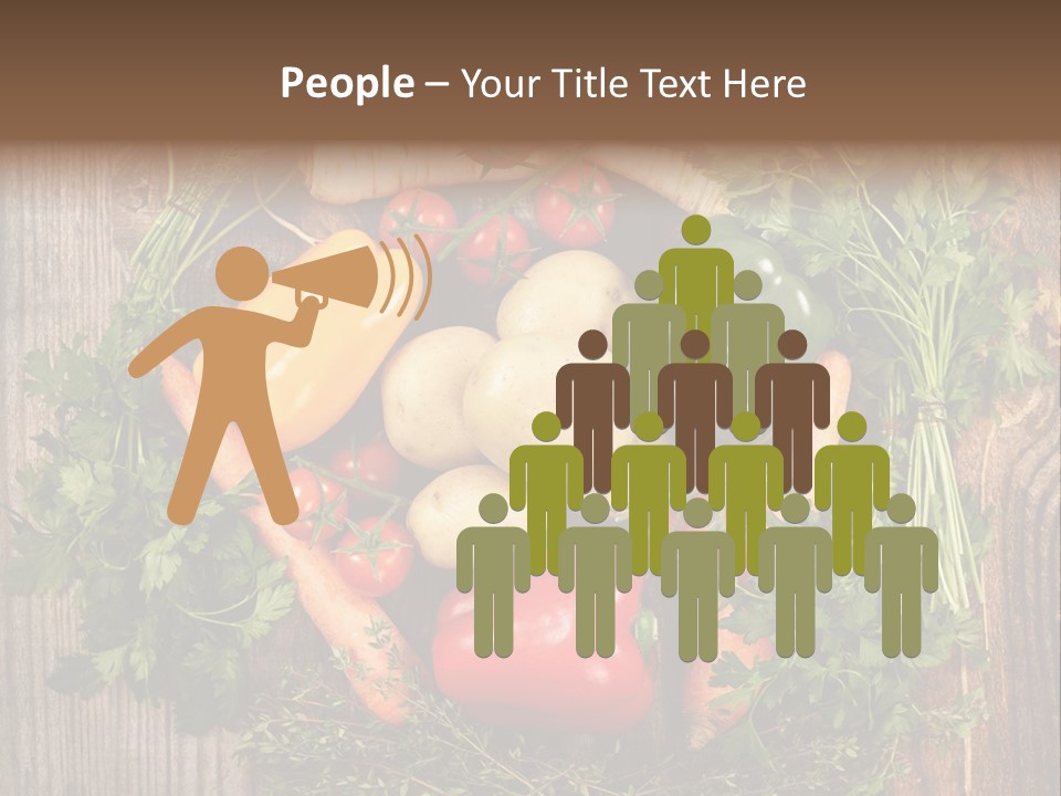 A Bunch Of Vegetables On A Wooden Table PowerPoint Template