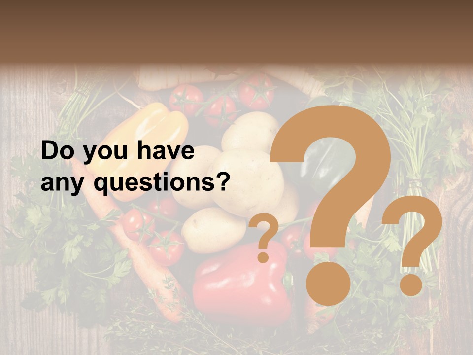 A Bunch Of Vegetables On A Wooden Table PowerPoint Template