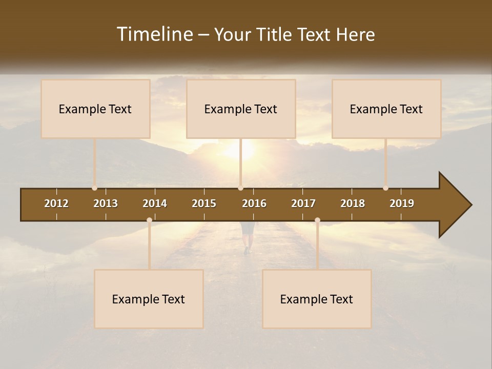 A Person Walking Down A Road With The Sun Setting In The Background PowerPoint Template