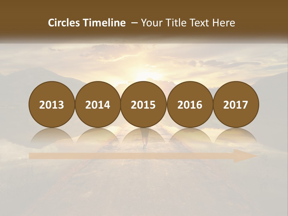 A Person Walking Down A Road With The Sun Setting In The Background PowerPoint Template