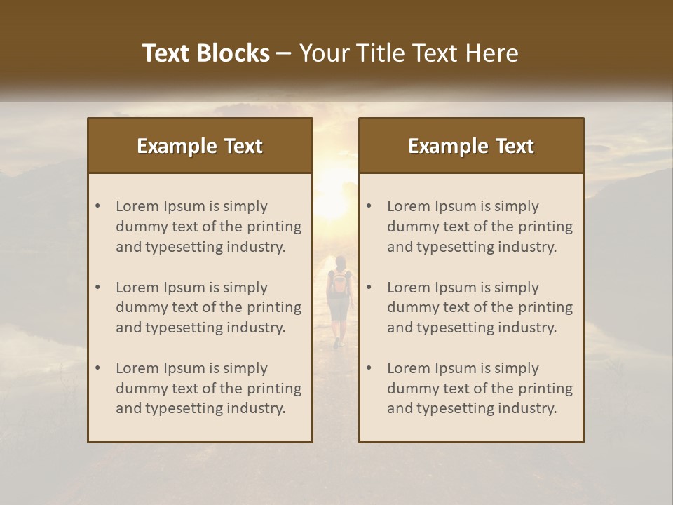 A Person Walking Down A Road With The Sun Setting In The Background PowerPoint Template