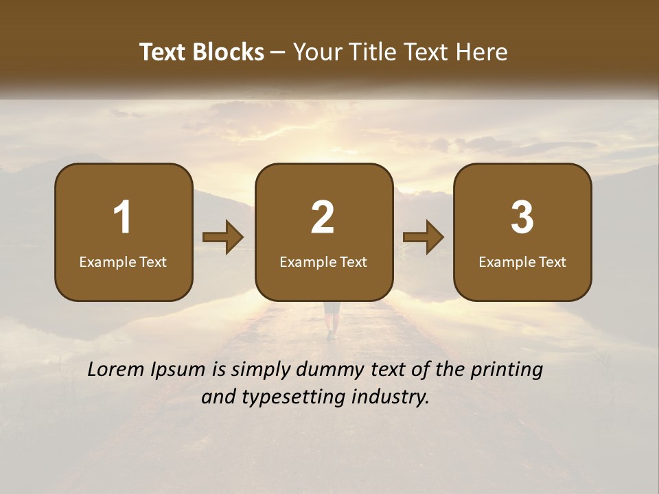 A Person Walking Down A Road With The Sun Setting In The Background PowerPoint Template