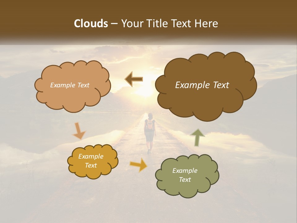 A Person Walking Down A Road With The Sun Setting In The Background PowerPoint Template