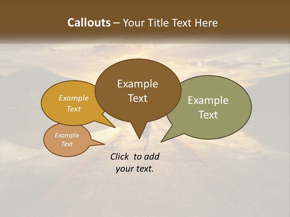 A Person Walking Down A Road With The Sun Setting In The Background PowerPoint Template