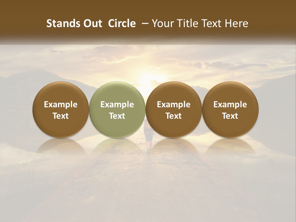 A Person Walking Down A Road With The Sun Setting In The Background PowerPoint Template