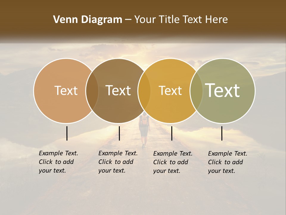 A Person Walking Down A Road With The Sun Setting In The Background PowerPoint Template