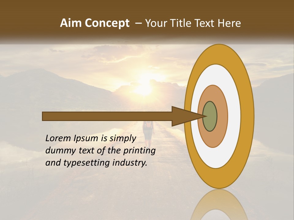 A Person Walking Down A Road With The Sun Setting In The Background PowerPoint Template