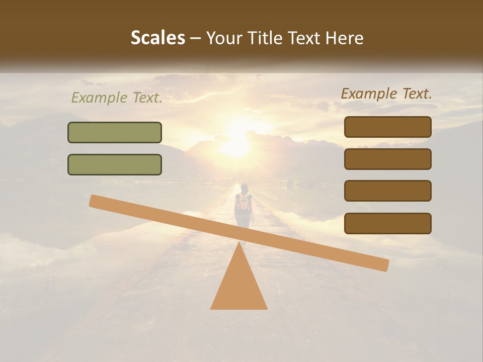 A Person Walking Down A Road With The Sun Setting In The Background PowerPoint Template